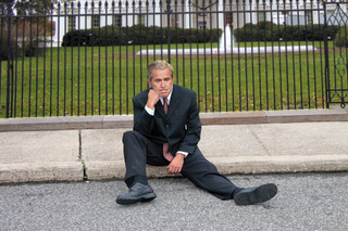 Bush sits in disbelief as his longtime buddy disappears forever and ever and ever.